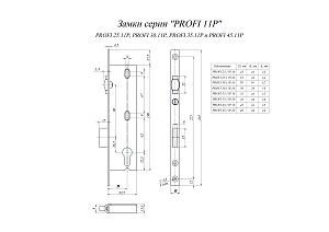 Замок врезной Гардиан ПРОФИ 45.11Р.24  #233982