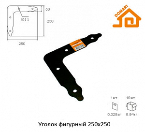 Уголок фигурный 250х250 (чёрный) #221384