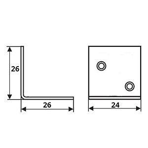 Уголок крепёжный 26х26х24 (сталь) #233398